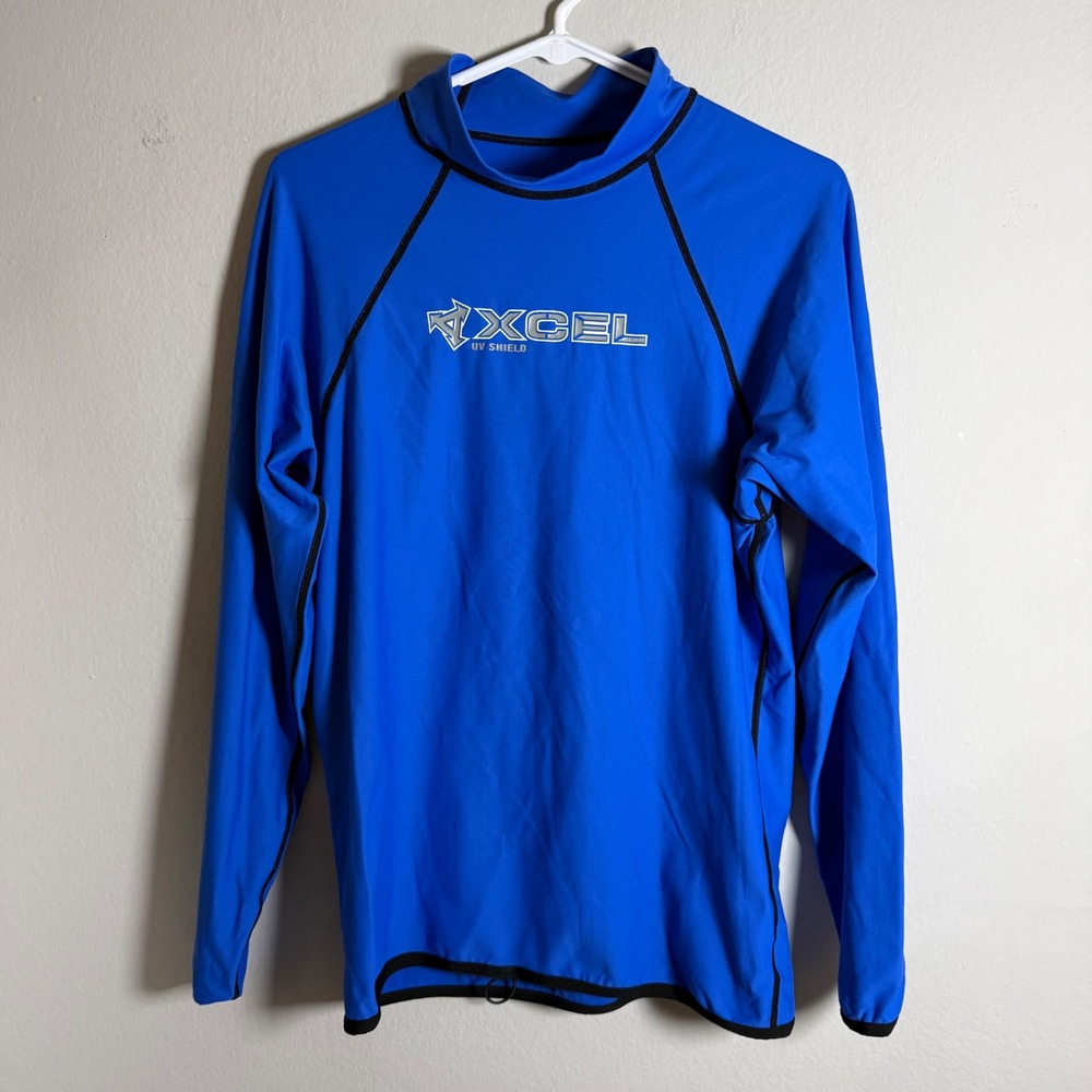 Xcel UV Shield Rash Guard Mens XXL Blue Long Sleeve Surf Swim Shirt ML040602